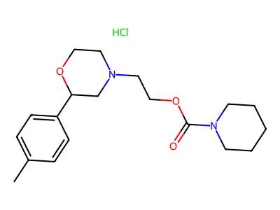 1-Piperidinecarboxylic acid, 2-(2-(4-methylphenyl)-4-morpholinyl)ethyl ester, monohydrochloride structure