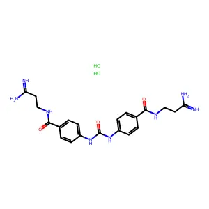 Carbanilide, 4,4'-bis((2-amidinoethyl)carbamoyl)-, dihydrochloride structure
