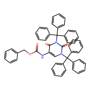 benzyl N-(2,4-dioxo-1,3-ditritylpyrimidin-5-yl)carbamate structure