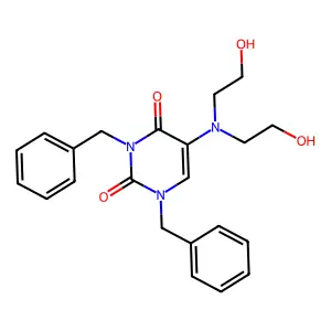 1,3-Dibenzyl-5-[bis(2-hydroxyethyl)amino]pyrimidine-2,4(1h,3h)-dione structure
