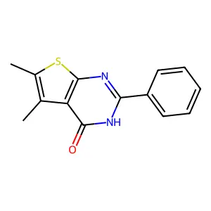 5,6-dimethyl-2-phenylthieno[2,3-d]pyrimidin-4(3H)-one structure