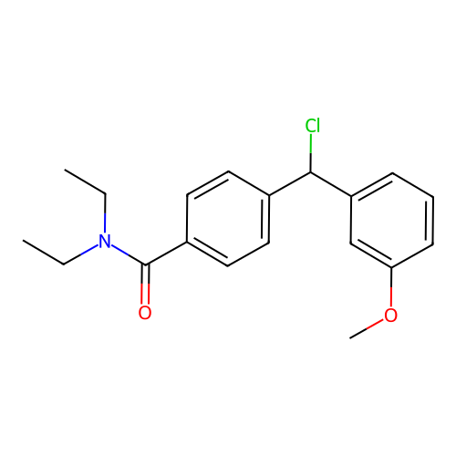 4-[(Chloro)(3-methoxyphenyl)methyl]-N,N-diethylbenzamide structure