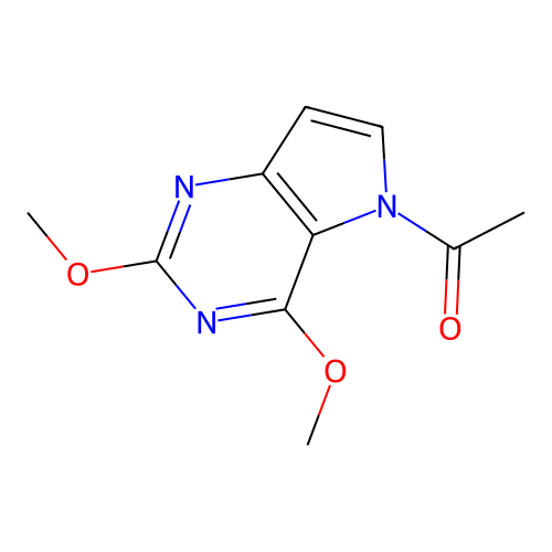 5-acetyl-2,4-dimethoxy-5H-pyrrolo[3,2-d]pyrimidine structure