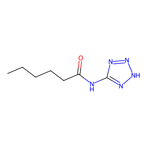 N-(2H-tetrazol-5-yl)hexanamide structure