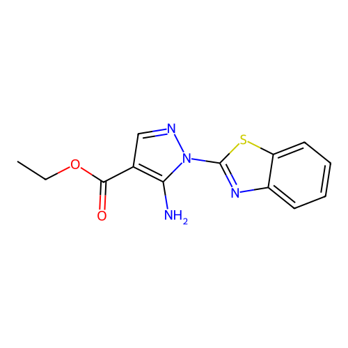ethyl 5-amino-1-(1,3-benzothiazol-2-yl)-1H-pyrazole-4-carboxylate structure