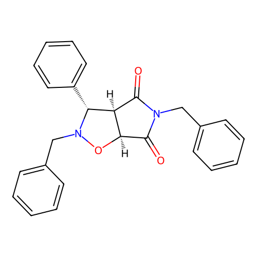 2,5-dibenzyl-3-phenyldihydro-2H-pyrrolo[3,4-d]isoxazole-4,6(3H,5H)-dione structure