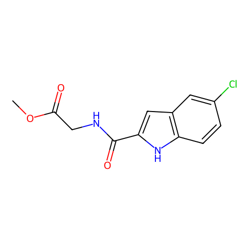 methyl N-[(5-chloro-1H-indol-2-yl)carbonyl]glycinate structure