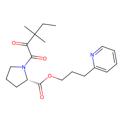 1-(3,3-Dimethyl-1,2-dioxopentyl)-L-proline 3-(2-pyridinyl)propyl ester structure