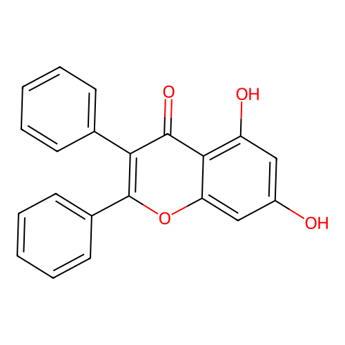 5,7-Dihydroxy-2,3-diphenylchromen-4-one structure