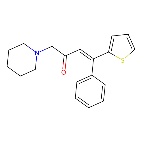 3-Buten-2-one, 4-phenyl-1-piperidino-4-(2-thienyl)- structure