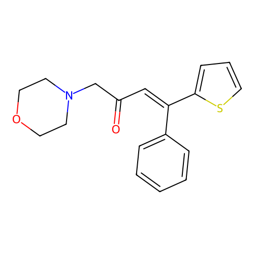 3-Buten-2-one, 1-morpholino-4-phenyl-4-(2-thienyl)- structure