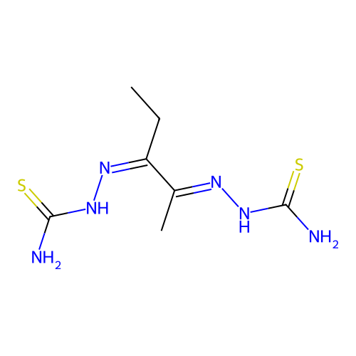 2,2'-(Pentane-2,3-diylidene)di(hydrazine-1-carboximidothioic acid) structure