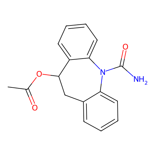 (11-Carbamoyl-5,6-dihydrobenzo[b][1]benzazepin-5-yl) acetate structure