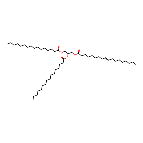 2,3-di(hexadecanoyloxy)propyl (E)-octadec-9-enoate structure