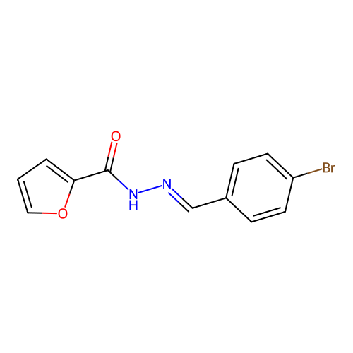 (E)-N'-(4-bromobenzylidene)furan-2-carbohydrazide structure