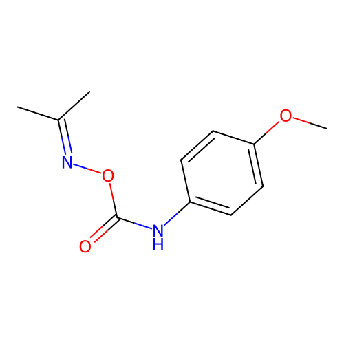acetone O-{[(4-methoxyphenyl)amino]carbonyl}oxime structure