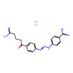 Benzamide, N-(2-amidinoethyl)-p-(p-amidinophenyl)-2-triazeno)-, dihydrochloride structure