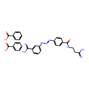 Benzamide, N-(2-amidinoethyl)-p-((m-amidinophenyl)-2-triazeno)-, dibenzoate structure