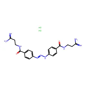 Benzamide, 4,4'-(diazoamino)bis(N-(2-amidinoethyl)-, dihydrochloride structure