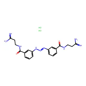 Benzamide, 3,3'-(diazoamino)bis(N-(2-amidinoethyl)-, dihydrochloride structure