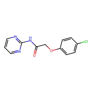 2-(4-chlorophenoxy)-N-(pyrimidin-2-yl)acetamide structure