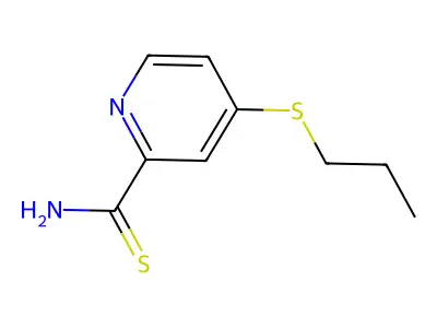2-Pyridinecarbothioamide, 4-(propylthio)- structure