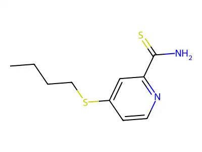 2-Pyridinecarbothioamide, 4-(butylthio)- structure