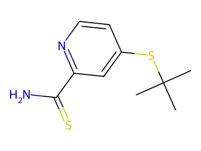 2-Pyridinecarbothioamide, 4-((1,1-dimethylethyl)thio)- structure
