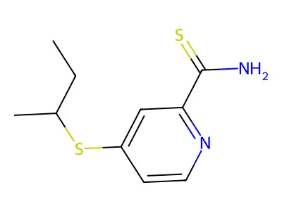 2-Pyridinecarbothioamide, 4-((1-methylpropyl)thio)- structure