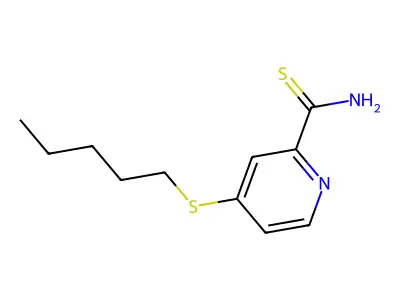 2-Pyridinecarbothioamide, 4-(pentylthio)- structure