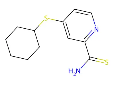 2-Pyridinecarbothioamide, 4-(cyclohexylthio)- structure