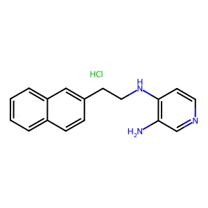 Pyridine, 3-amino-4-((2-(2-naphthyl)ethyl)amino)-, monohydrochloride, hydrate structure