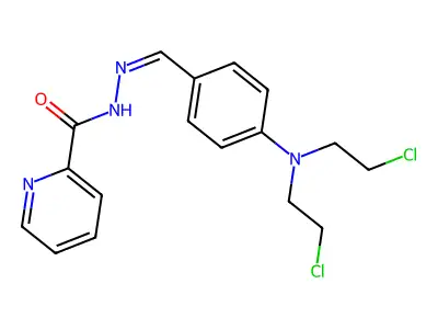 N-[[4-[bis(2-chloroethyl)amino]phenyl]methylideneamino]pyrid structure