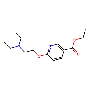 Nicotinic acid, 6-(2-diethylaminoethoxy)-, ethyl ester structure