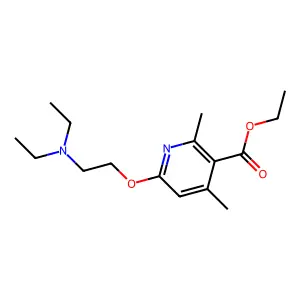 3-Pyridinecarboxylic acid, 6-(2-(diethylamino)ethoxy)-2,4-dimethyl-, ethyl ester structure