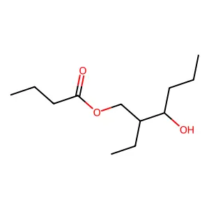 2-Ethyl-3-hydroxyhexyl butanoate structure