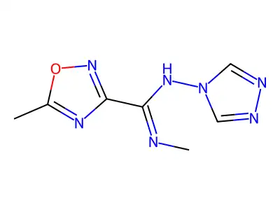 N,5-Dimethyl-N'-4H-1,2,4-triazol-4-yl-1,2,4-oxadiazole-3-carboximidamide structure