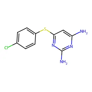6-(4-Chlorophenyl)sulfanylpyrimidine-2,4-diamine structure
