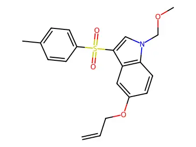 1-(methoxymethyl)-3-(4-methylbenzenesulfonyl)-5-(prop-2-en-1-yloxy)-1H-indole structure