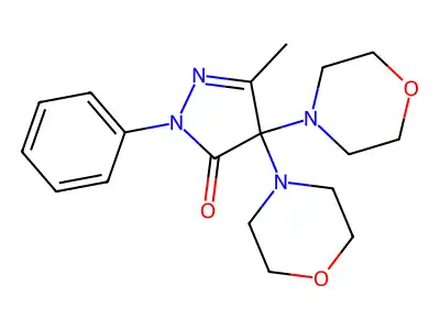 5-Methyl-4,4-DI(4-morpholinyl)-2-phenyl-2,4-dihydro-3H-pyrazol-3-one structure