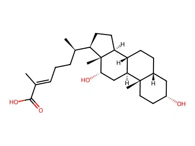 3alpha,12alpha-Dihydroxy-5beta-cholest-24-en-26-oic acid structure