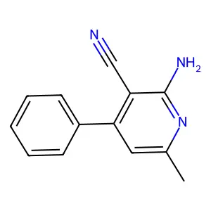 2-amino-6-methyl-4-phenylpyridine-3-carbonitrile structure