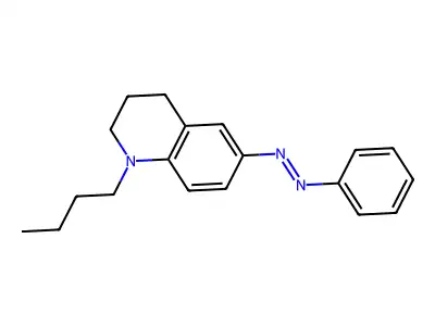 Quinoline, 1-butyl-1,2,3,4-tetrahydro-6-(2-phenyldiazenyl)- structure
