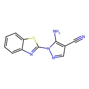 5-amino-1-(1,3-benzothiazol-2-yl)-1H-pyrazole-4-carbonitrile structure