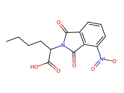 2-(4-nitro-1,3-dioxo-1,3-dihydro-2H-isoindol-2-yl)hexanoic acid structure