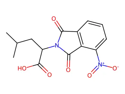 4-Methyl-2-(4-nitro-1,3-dioxo-1,3-dihydro-isoindol-2-yl)-pentanoic acid structure
