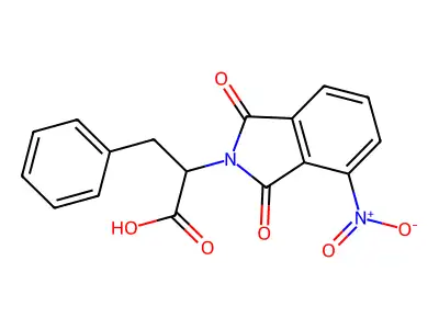2-(4-nitro-1,3-dioxo-1,3-dihydro-2H-isoindol-2-yl)-3-phenylpropanoic acid structure