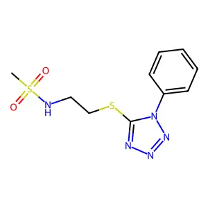 N-{2-[(1-phenyl-1H-tetrazol-5-yl)thio]ethyl}methanesulfonamide structure