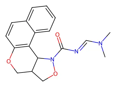 (13S,17R)-N-[(1E)-(dimethylamino)methylidene]-11,15-dioxa-16-azatetracyclo[8.7.0.0^{2,7}.0^{13,17}]heptadeca-1,3,5,7,9-pentaene-16-carboxamide structure