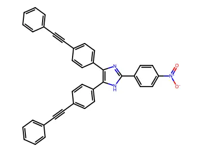 2-(4-nitrophenyl)-4,5-bis[4-(2-phenylethynyl)phenyl]-1H-imidazole structure